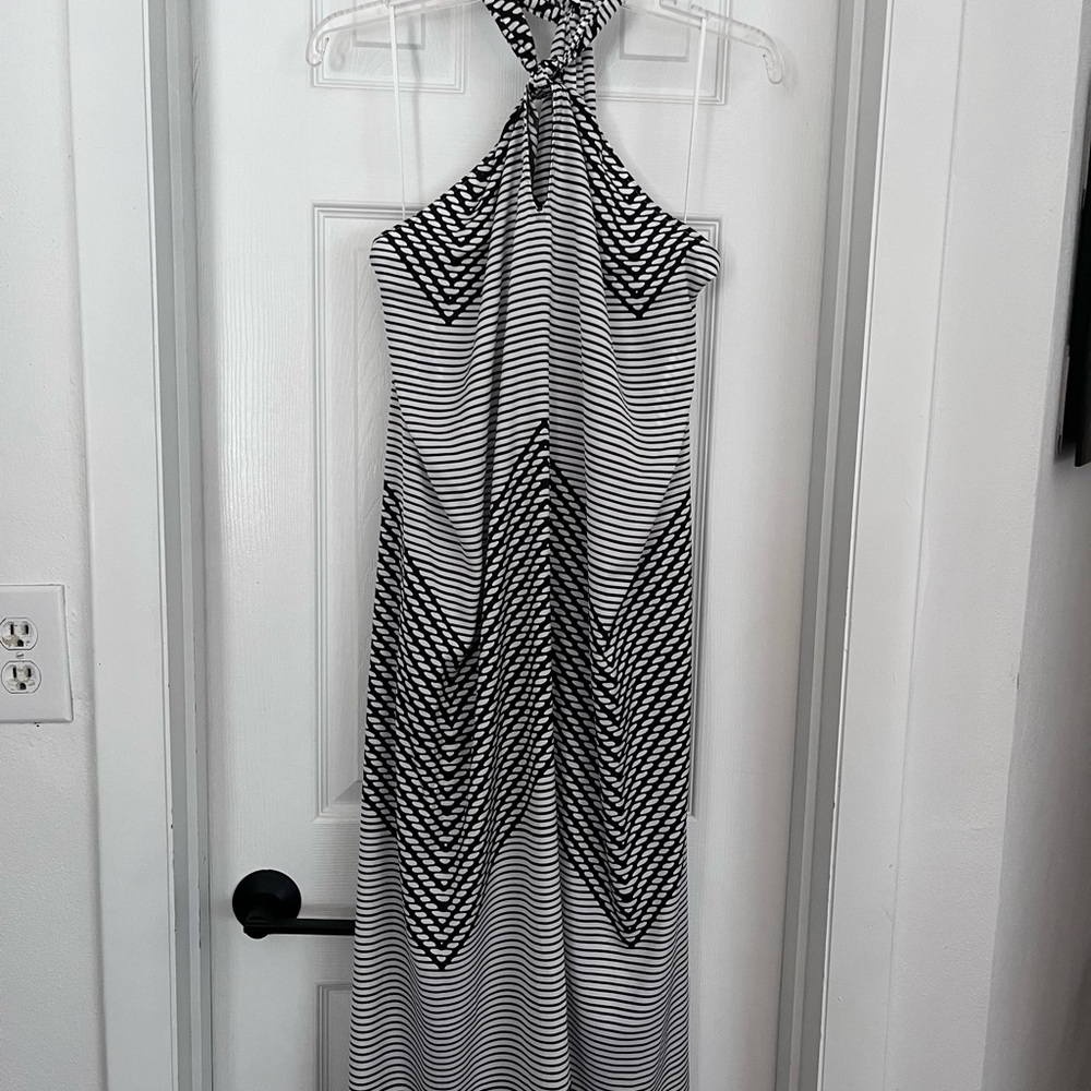Banana Republic Black and White Halter Sundress